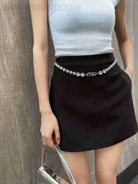 Women's Shorts designer MM 23 Spring/Summer New Letter Dingdiamond Sparkling Water Diamond Decoration High Waist Skirt Fashion Versatile Slimming Style GSOJ