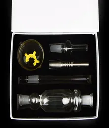 Nector Collectors Mini Dab Straw With Titanium Tip 10mm Joint Oil Burner Handrör Dabber Dish Nector Collector Set NC017720584