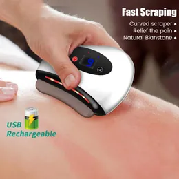 Elektryczny guasha masażer kompresji masażer oko kamienne ogrzewanie wibracja skrobiająca szyja twarz skóra Podnoszenie usuwania zmarszczki narzędziem 240108