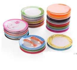 Pan Dinerbord Voedsel Sushi Melamine Schotel Roterende Sushiplaat Rond Kleurrijk Transportband Sushi Serveerborden Serviesgoed over zee R9686185