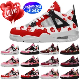 Индивидуальная обувь для любителей баскетбольной обуви ко Дню святого Валентина, мультяшная обувь «сделай сам», ретро повседневная обувь, мужская и женская обувь, уличные кроссовки, черные, розовые, большие размеры, евро 36-49