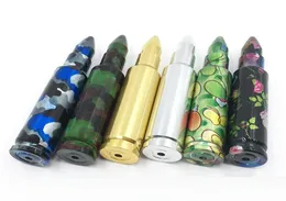 Hela färger Bullet Aluminium Metal Reting Pipe Mini Creative and Bekväm patron Tobak Herb Pipes Shisha Hookah Sneak5384395