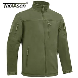 Tacvasen Winter Tactical Fleece Jacket Mens Mens sthipper Mobilets Thermal Warm Security Full zip Fishing Fishing Coats Outwear Tops 240108