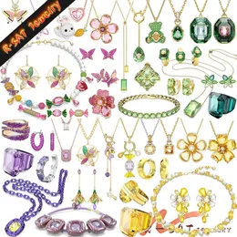 Mit Candy Fine Jewelry Sets Farbe Kristall Trendy Pearl Dulcis Halskette Ohrringe Ring Armband für Frauen Geschenk 240109