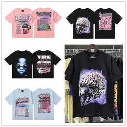 T-Shirts Designermarke Play Street Hellstar World Tour Model Tech Planet Print Hochwertiges 100 % Baumwolle Kurzarm-T-Shirt Herren und Damen S-XL11 4Cor
