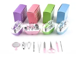 Other Wedding Favors Apple Nail Tools Sets Stainless Steel Kits 9pcsset Fashion Mirror Nail Makeup Travel Manicure Set3272979