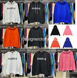 2024 Men's purple Hoodies American fashion Brand Purple classic print fashion all-match casual hoodie men and women