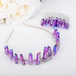 Kopfbedeckungen, schwarzer Braut-Haarkamm, blaue Damen-Weihnachtskrone, rosa Bar-Kristall-Hochzeits-Kopfschmuck, Brautjungfern-Stirnband, lila Preise für Tiara