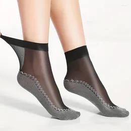 Calcetines de mujer 5 pares de malla de encaje de primavera para mujer puro fino transpirable antideslizante absorbente de sudor medias duraderas de tubo medio