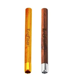 Cournot Two Color Wood One Hitter Pipe Dry Herb Tobacco Rökning En hitter med metalltobakspets avtagbar tobaksrök Pipe4650210