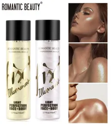 Beleza romântica névoa destaque pré configuração brilho spray iluminando shimmer de longa duração iluminar rosto brilho iluminador rosto maquiagem5449126