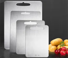 188 Stainless Steel Cutting Board Antibacterial Chopping Block Antimildew Fruit Vegetable Meat Noodle Bread Plate 2Sided Worki4141298