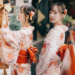 Ethnic Clothing Fashion Trendy Narodowe Kobiety Kimono Kimono Yukata z nowością OBI Sukienkę wieczorną japońską cosplay kostium kwiatowe sukienki kwiatowe