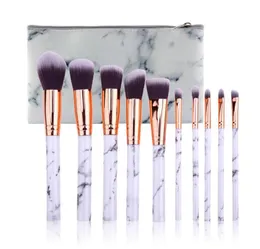 10pcs Marble Patten Makeup Brush for Cosmetic Powder Foundation Foundation Lip Make Up Pędze Set Up Beauty Tool Maquiagem Dropship7171234