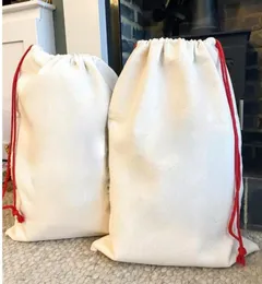 DHL Sublimação Em Branco Sacos de Santa DIY Saco de Cordão Personalizado Sacos de Presente de Natal Bolso Transferência de Calor3534912