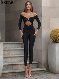 Nsauye Bodycon Jumpsuit Women ClothingRompersセクシーなクラブ衣装