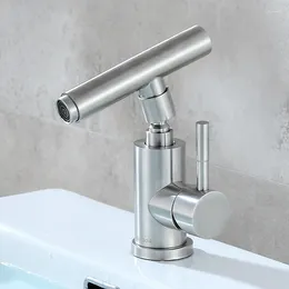 Bathroom Sink Faucets 304 Stainless Steel 360° Rotating Basin Faucet Household And Cold Water Mixed Wash Tap Deck Mounted