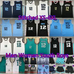 Anpassad S-6XL Basketball 12 Jamorant Jersey 2023-24 New City Stitched 23 Derrickrose Jerseys Shorts Blue White Home Away Hating Sports Shirts