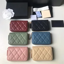 10A Münze Geldbörsen Brieftasche Designer Frau Original Qualität Echtleder Frauen Kartenhalter Luxurys Designer Brieftasche Damen Reißverschluss Purese Credit Passport Wallet