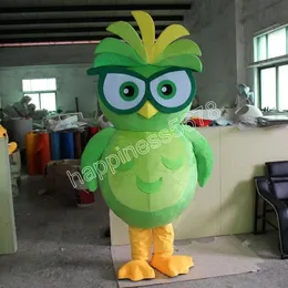 Tamaño adulto Lindo Búho Verde Trajes de la mascota Personaje de dibujos animados Traje Traje Carnaval Adultos Tamaño Halloween Fiesta de Navidad Trajes de vestir de carnaval