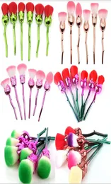Rose Flower Makeup brush 6pcs set Powder Foundation Blush Brush Soft Rose Flower Makeup Brushes Set2794707