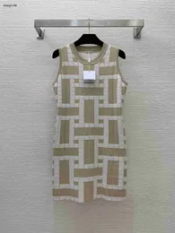 Designer feminino roupas de marca menina verão moda magro e elástico de malha sem mangas vestido colete de alta qualidade jan 09