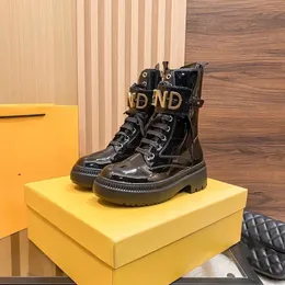 Fendyity Kadın Moda Kar Botları Kalın Solmuş Elastik Örgü Dikiş Sıcak Çoraplar Martin Orta Platform Siyah Calfskin Boots