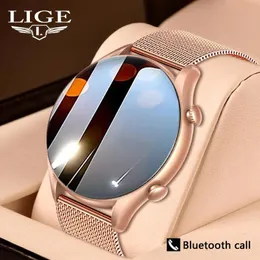 Watches LIGE 2022 New Smart Watch Men Custom Dial Bluetooth Answer Call Watches Women Heart Rate Waterproof Smartwatch For Android IOS