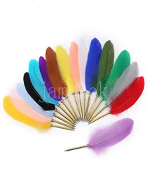 Party Favor Retro Feather Ball Pen Studentpris Present Feathers Pennor Roman Bollpoint Quill Back to School Stationery DB6469026154
