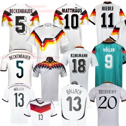 Beckenbauer Matthaus Klinsmann Germanys Retro Soccer Jerseys 90 92 94 Voller Riedle Bierhoff Vintage Football Shirt 1996 Ballack 06 Muller 14 klasyczny zestaw
