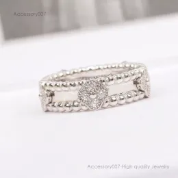 Tasarımcı Mücevher Yüzük Şans Çiçek Takı Kadınları Dört Yaprak Yonca Yüzükleri Moda Full Diamond Classic Mans Takı Nişan Yüzük Kadınlar Düğün Partisi