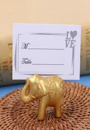 2021 Lucky Gold Elephant Tischkartenhalter Tischnamenhalter Clip Hochzeit Herzstück Goldene Motto-Partygeschenke7860115