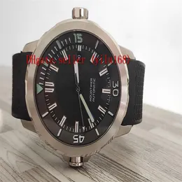 TOP Quality 42mm Date IW329001 ocean Black Dial Automatic Mens Watch 316L Steel Case Rubber Strap Sport Watches Sapphire Wristwatc255H