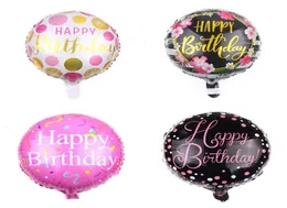 Födelsedagsfestdekor tryckta runda ballonger 18 tum Grattis på födelsedagen ballong aluminiumfolie ballonger barn leksaker uppblåsbar ballong bh1800286