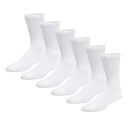 6 paires de chaussettes C-rew en coton blanc doux et respirant pour femmes, mode féminine, couleur unie, chaussettes chaudes à tube moyen, 240109