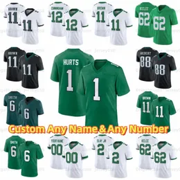 Jason Kelce Jalen Futbol Jersey Aj Brown Goedert Darius Devonta Smith D'Andre Swift Brian Dawkins Haason Reddick Nolan Jalen Carter Lane Johnson Custom 1 11 62