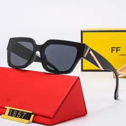 Klassieke designer FF-zonnebril voor dames, vierkante montuurplaatbril voor heren, sport-streetshot-zonnebril met UV-bescherming