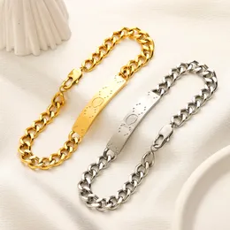 18k Gold Classic Designer Armbands Chain Armband med brevlogotyp Rostfritt stål Gyllene silver pläterad för kvinnor Män Handkedjor Fashion Jewelry Gift Party