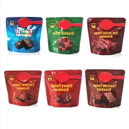 Förpackningspåsar mylar väska plastpåse paket baggies tom förpackning sur 600 mg röd sammet fudge brownies karamell grossist hanmm