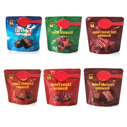 Packaging bag Plastic Bags Mylar packing resealable Zipper Packs stand up pouch sour 600mg red velvet fudge brownies caramel wholesale Ukuhf