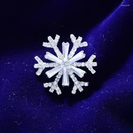 Broschen Mode Schneeflocke Winter Kristall Blume Brosche Pins Für Frauen Männer Festivel Geschenke Schmuck Hochzeit Party Dekorationen