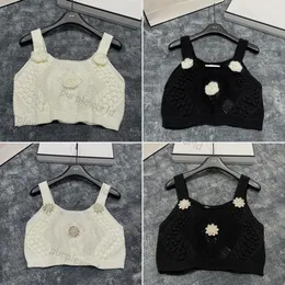 Women Tank Tops Vintage Designer Crochet Knitted Vest Bohemian Hollow Out Knit Sleeveless Crop Tops