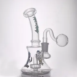 Återvinnare bäger bongs vattenpipa blomma dekor kammare dab rigg handblåst kon bas rökning vattenrör med 14 mm tobakskål glasolja ll