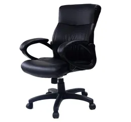 2016スタイルPUレザー人間工学に基づいたコンピューターデスクタスクオフィス椅子black2555058