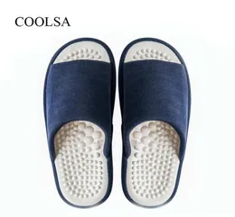 Coolsa Men039s الصيف الداخلي شقة الصلبة الصلبة النعال men039s غرفة nonslip النعال المنزلية إسقاط شرائح كاملة 6874640