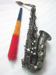 Neuankömmling Suzuki Hochwertiges Altsaxophon Eb Tune Messing Schwarz Nickel Oberfläche Sax Musikinstrument mit Kofferzubehör