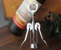 Apribottiglie per birra e vino Acciaio inossidabile metallo forte Ala di pressione Cavatappi apribottiglie Cucina Sala da pranzo Accessori per bar2175164