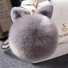 Keychains Fancychains Fancyfantasy Fur Pom Key Chain Fluffy Keychain Chaveiro Faux Hair Bulb Bag Car Ornament Ball Ring