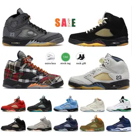 Jumpman 5 Donna Uomo Scarpe da pallacanestro 5s Plaid Nero Mussola Aqua A Ma Maniere Photon Dust Lucky Green Olive Sail Off Noir UNC Big Size 13 Platform Sneakers Scarpe da ginnastica