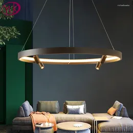 Lampadiers Youlaike Black Led Lampadier per soggiorno Breve design moderno decorazione per la casa lampade per la luce nera/oro anello lempade dimmerabili